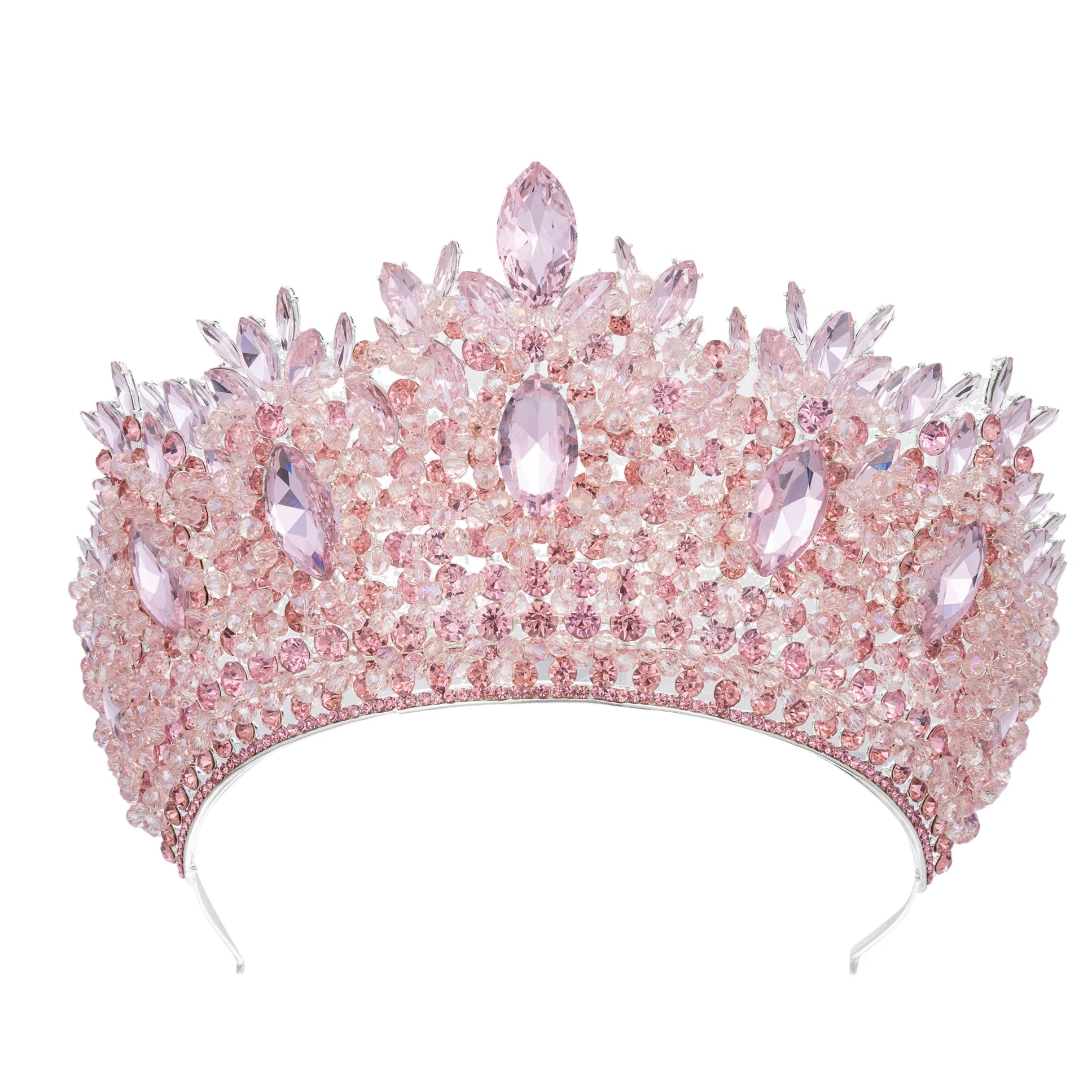 Baroque Wedding Crowns For Pageant Miss Universe Big Crystal Bridal Tiara Crown For Wedding Bride Diadem Hair Jewelry Headdress as picture 4