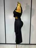 Bandage Dresses for Women Black Bodycon Dress Evening Party Celebirty Elegant Sexy Cut Out Midi Birthday Club Dresses