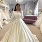 Sodigne konservatives Hochzeitskleid Satin Brautkleider voller Ärmeln muslimischem Brautkleid bescheidenes langes Hochzeitskleid für Frauen