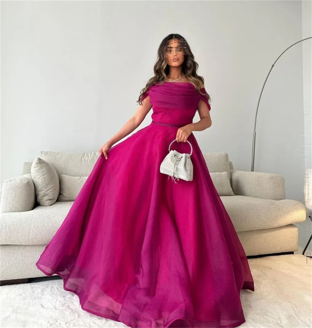 Nobility One Shoulder فساتين سهره فاخره Princess Chiffon A-line Prom Dresses Elegantly Floor Lenght Vestidos De Noche as pic