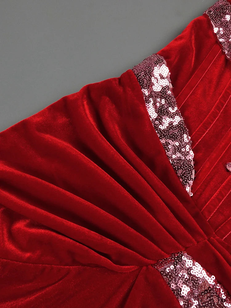 Red Mermaid Birthday Long Dress Off The Shoulder Sequins Details Sparkling Satin Pleated Prom Party Evening Gowns