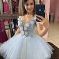 Short Prom Party Homecoming Cocktail Evening Dresses Suitable Dresses on Request Gala Dress for Women Elegant Gowns Customized Light Blue