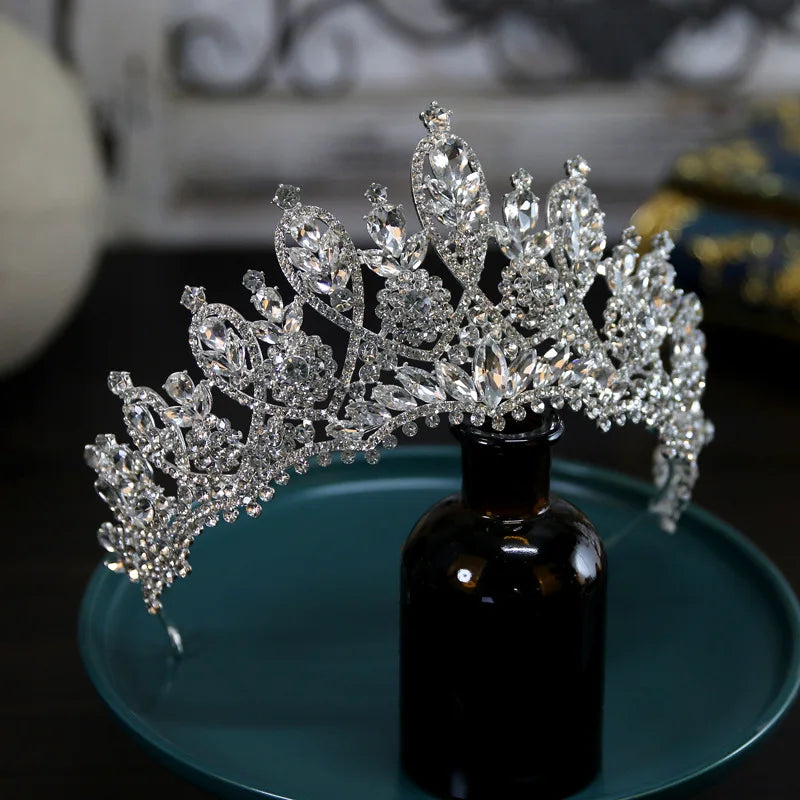 Bridal Tiaras Hair Accessories Luxury Full Zircon Wedding Crowns Diadem Headdress Baroque Brides Party Tiara Crown For Women as pic