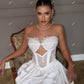 A-Line Mini Wedding Party Dresses Sweetheart Puff Skirt Brides Dress for Women Stain Lace Cocktail Gowns Vestido de Novia
