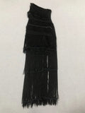 Women's One Shoulder Diagonal Collar Fringe Bandage Long Dress Summer Tassel Vacation Birthday Evening Night Club Vestidos