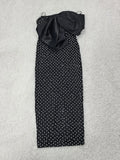 Sexy Women's Heavy Industry Nail Bead Dress Shoulder Collar Bodycon Backless Midi Dress Cocktail Evening Party Vestidos