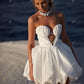 Vestidos de noiva curtos elegantes simples, vestidos de baile sem alças sereias vestidos de noite para mulheres vestidos de coquetel de festa