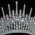 Baroque Queen Crowns For Women Crystal Zircon Big Bridal Tiara Crown For Wedding Pageant Miss Universe Diadem Bride Headpiece