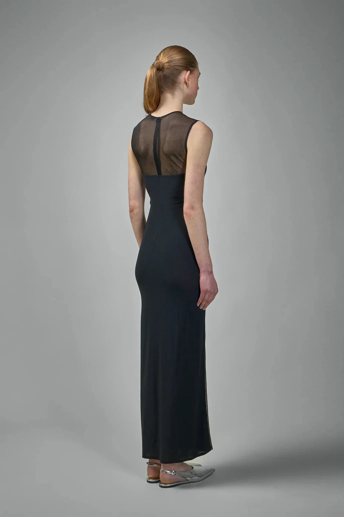 Black White Women Sleeveless Sexy O-Neck Bodycon Bandage Long Dress Mesh Celebrate Evening Party Nightclub Outfit Wholesale