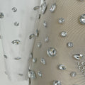 Women Sexy White Crystals Mini Dress Luxury Birthday Celebrate Evening Party Rhinestones Gown Singer Stretch Costume Guibin