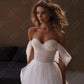 Luxus -Prinzessin Spitze Perlen -Brautkleider Frau eine Linie Schatz von der Schulterbrautkleider elegante formelle Party Vestido