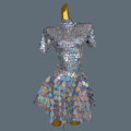 Multicolour Scalelike Sxey Dress for Women Fancy Club Stage Performance Wear Showgirl Celebrate Birthday Party Outfit Linpian MULTI One Size