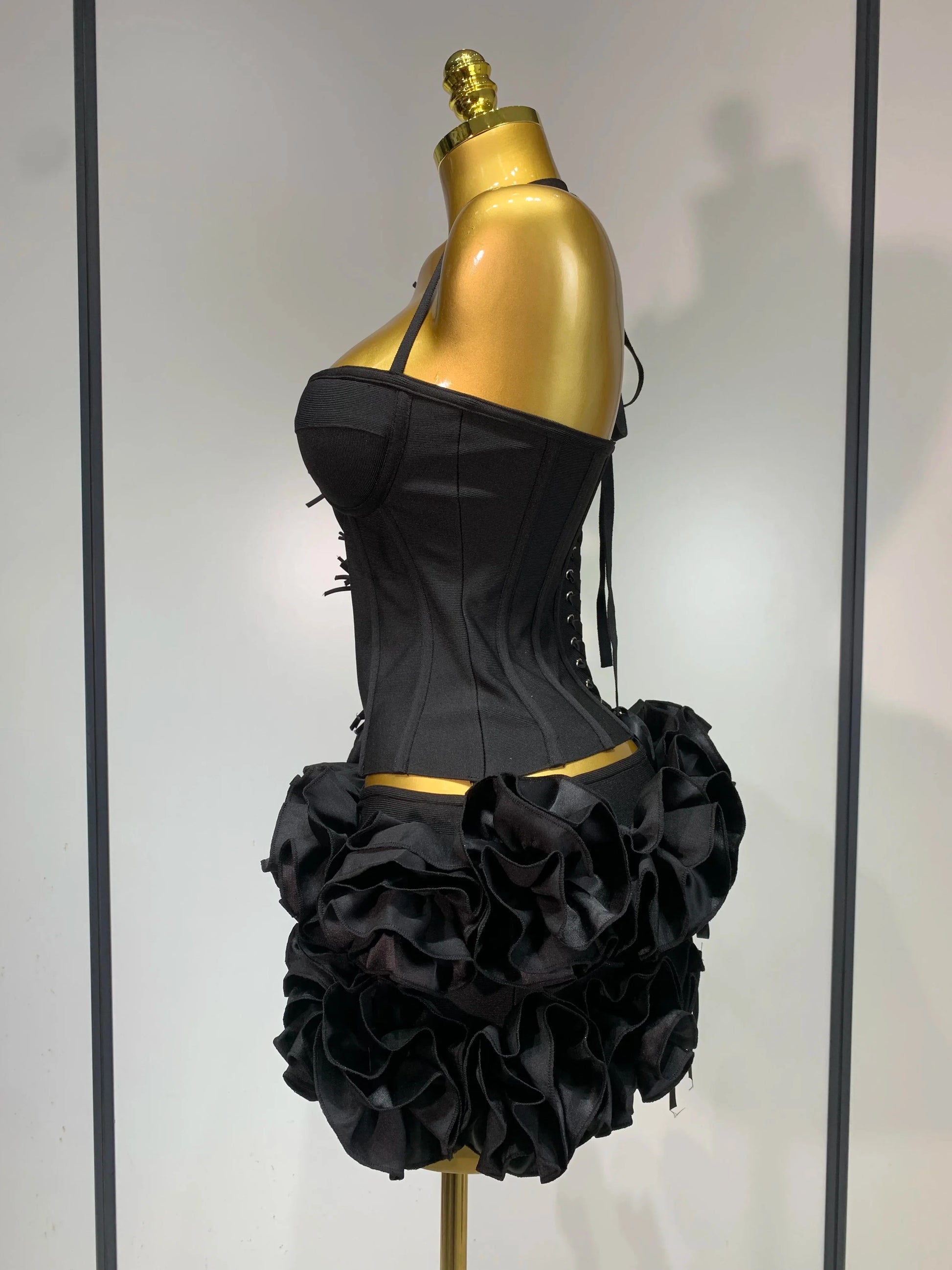 Women Sexy Halter Prom Gown Fashion Celebrity Club Party Two Piece Set Cocktail Elegant Luxury Birthday Party Bandage Outfit