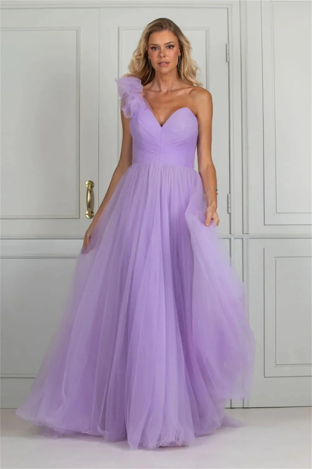 Sexy One Shoulder Prom Dresses Gorgeous Maxi Vestidos De Fiesta Sweetheart A-line فساتين السهرة Sleeveless Evening Dresses