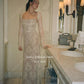 Qanz Luksusowe koronkowe sukienki ślubne Tiulle syrena aplikacje szaty de mariée długie rękawy spaghetti paski vestido de novia