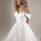White Glitter Prom Dresses Off the Shoulder Short vestidos de noche Elegant Sleeveless Knee-Length Formal Evening