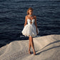 Elegante satén cariño expuesto corto vestido De Novia Vestidos Para Mujer Elegantes Y Bonitos playa blanco Vestidos De Novia