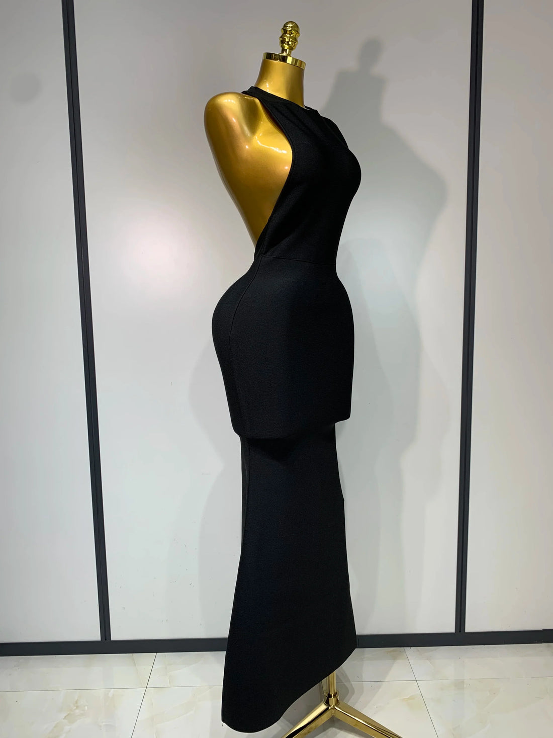 Women Sexy Backless Design Sleeveless Bodycon Bandage Dress Celebrity Elegant Evening Club Party Luxury Birthday Dresses black