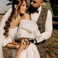 Odłączane puchone rękawy na ramię Mini suknia ślubna dla kobiet osłona koronkowa z powrotem nad kolanem krótka suknia ślubna