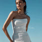 Einfache Meerjungfrau Brautkleider ärmellose trägerloser Strandkleid minimalistische Brautkleider