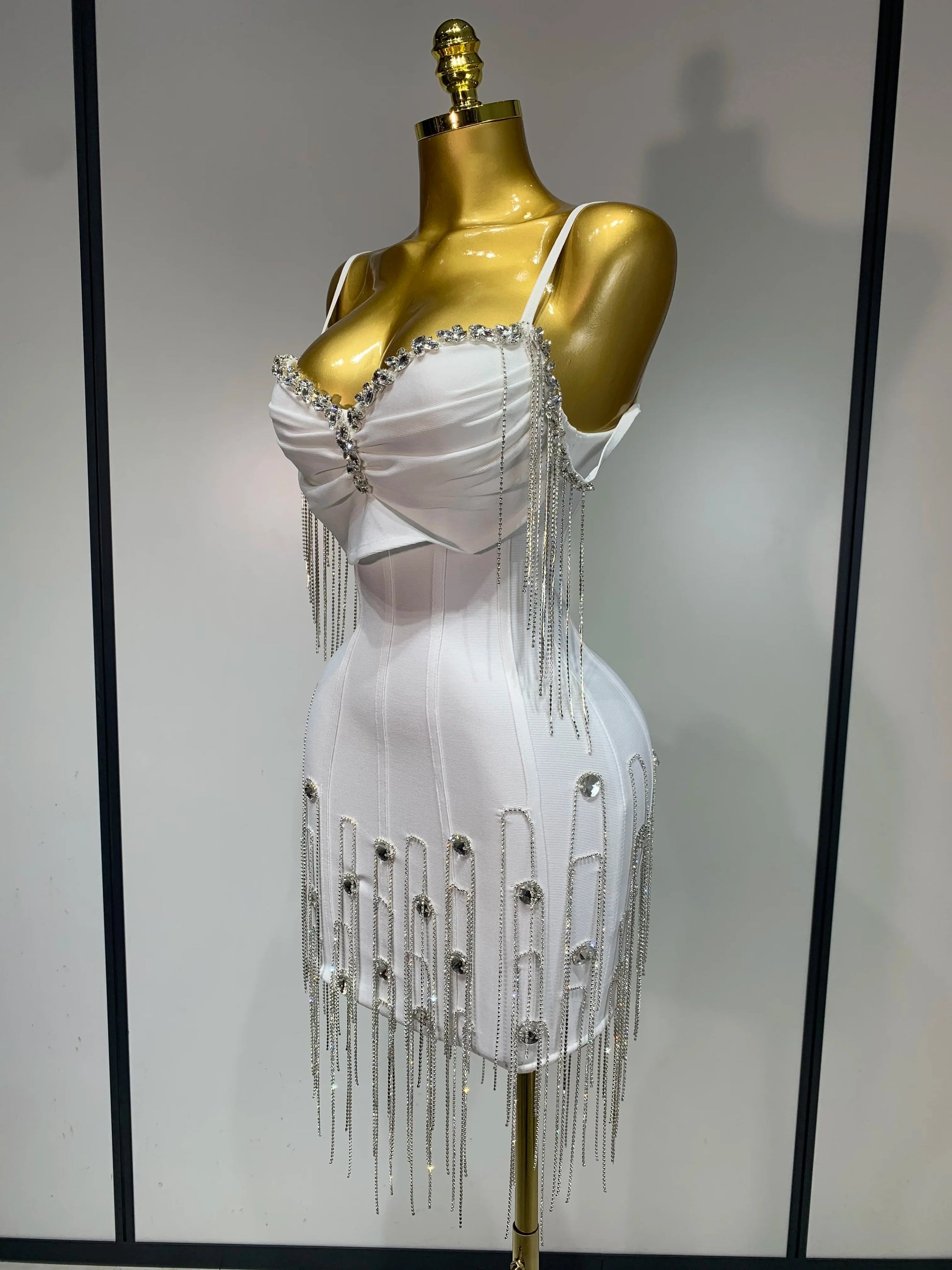 Women Sexy Backless Spaghetti Strap Bodycon Sleeveless Bandage Dress Elegant Prom Gown Club Evening Party Birthday Dresses