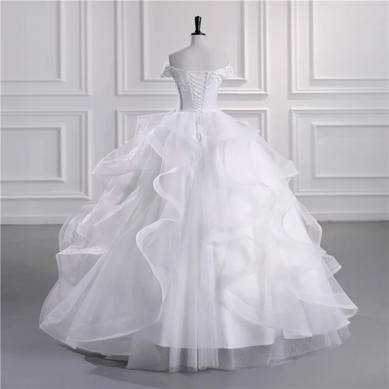 Nuovi abiti da sposa dolce da sposa abito da sposa classico pizzo di lusso Vestido de Noiva Real Photo Robe de Mariee Plus size