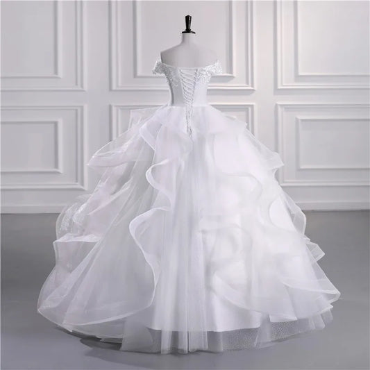 Nuovi abiti da sposa dolce da sposa abito da sposa classico pizzo di lusso Vestido de Noiva Real Photo Robe de Mariee Plus size