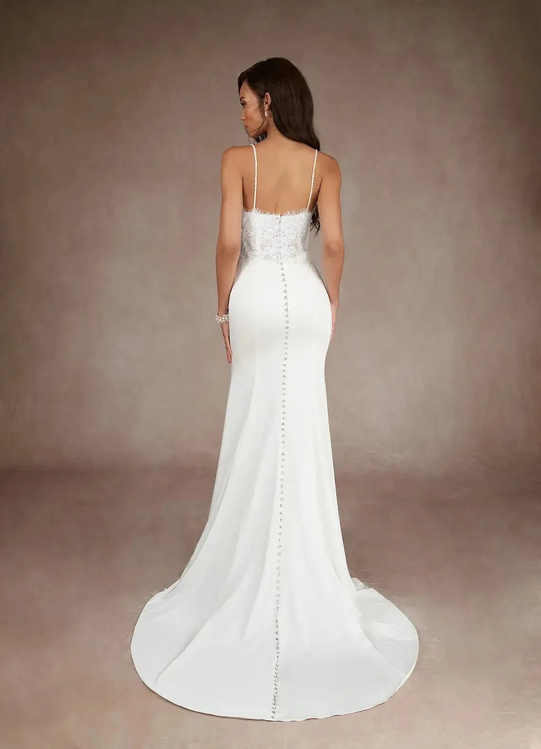 Sexy Spaghetti Straps v-neck Lace Mermaid Wedding Dresses Side Slit Short Train Custom Made Vestido De Noival MULTI