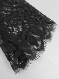 Elegant Black Lace V-Neck Mermaid Dress Gown with Sheer Sleeves for a Formal Dinner