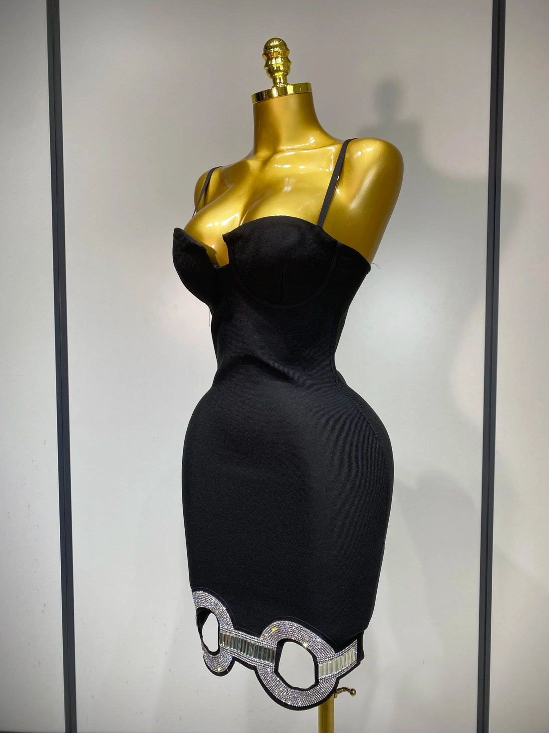 Women Fashion Sexy Backless Halter Black Midi Bodycon Bandage Dress Elegant Evening Club Luxury Birthday Party Dresses black
