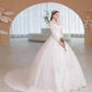 Off The Shoulder Wedding Dress Elegant Boat Neck Bridal Dress Lace Up Ball Gown Princess Luxury Vestido De Noiva Customize