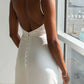 Perfekte elegante V-Ausschnitt Side Split Brautkleider Open Rücken ärmellose Meerjungfrau Brautkleider Satin Robe de Mariéé Mitte gemacht