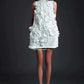 Pakaian Malam Pendek Tinggi Leher A-Line Mini Wedding Dresses Charming 3D Bunga Bow Prom Gaun Pengantin Pesta Pesta Formal