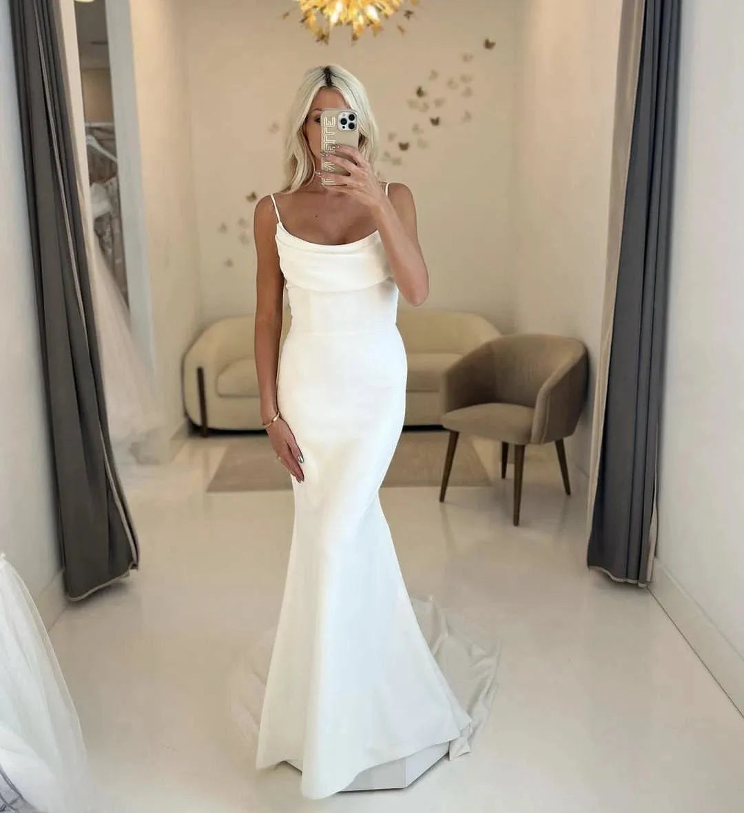 Sexy Wedding Dress Spaghetti Strap Sleeveless For Women Beach Cutomize To Measures Robe De Mariee Stunning Foor Length Bridal G Ivory 14w