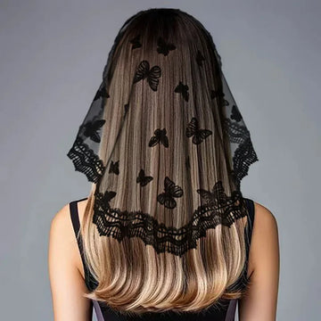 Mantilla Lace Veils For Church Spanish Style Muslim Head Coveing For Women Black White Catholic Chapels Veils For Wedding Bride Gold