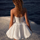 אהוב סאטן אלגנטי חשוף שמלת כלה קצרה vestidos para mujer elgantes y bonitos חוף לבן vestidos de novia