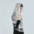Lace Mantilla Church Veils Black White Spanish Musim Head Covering Shawl Scarf For Women Chapel Catholic Veils For Wedding Bride