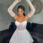 Brilhando uma linha mini vestidos de noiva vestidos de berço de coreto de bela de bela para mulheres Israel
