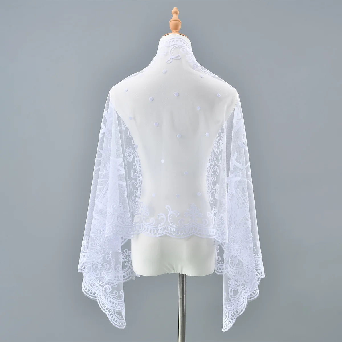 Lace Mantilla Veil For Church Spanish Church Head Covering Scarf Shawl For Women Black White Catholic Veils For Wedding Bride