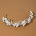 Flower Headband For Women Elegant Pearl Bridal Tiara Hair Hoops For Wedding Hair Accessories Party Bride Hair Jewelry Headdress