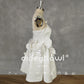 Square-neck satin pendek pakaian perkahwinan pendek busur zip ritsleting belakang mini panjang pengantin gaun pengantin dibuat
