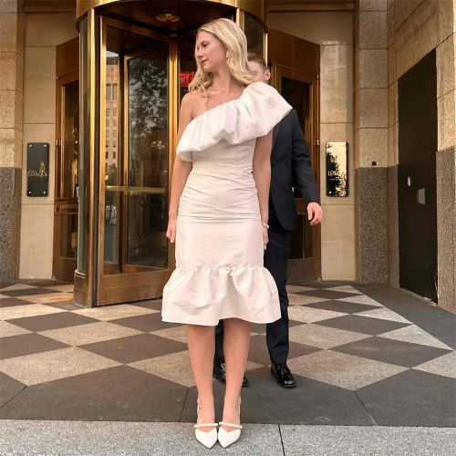 Vestidos de novia blancos de satén sencillos para playa, vestidos de sirena sin mangas con espalda descubierta para mujer, vestido de fiesta de un hombro hecho a medida