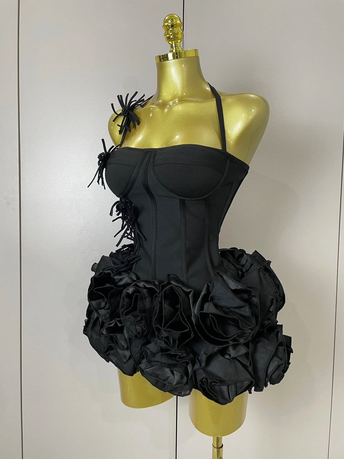 Women Sexy Halter Prom Gown Celebrity Club Two Piece Set Cocktail Elegant Fashion Luxury Birthday Party Red Black Bandage Outfit black