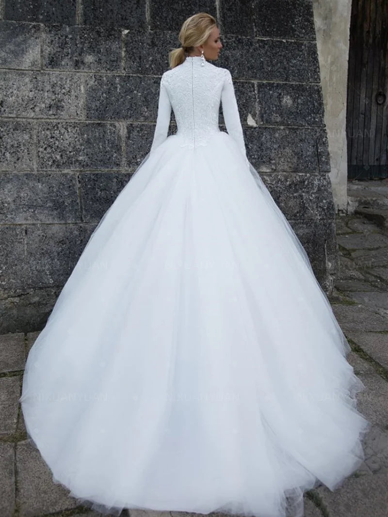 Abito da sposa musulmano abiti formali abiti da sposa abito elegante abito da sposa semplice e romantico ospite civile