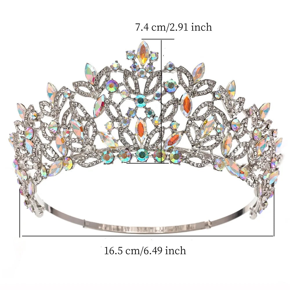 Baroque Queen Crowns For Pageant Crystal Royal Princess Bridal Tiara Crown For Wedding Women Diadem Prom Hair Jewelry Headdress as picture 1