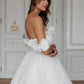 A-line krótkie suknie ślubne z ramion 3D Flowers Brides Party Sukienka dla kobiet koronkowych suknie koktajlowe