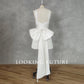 Zivil Mini Kurzes Hochzeitskleid mit Bogen für Frauen ärmelloses Square Kragen A-Line Braut einfach offenes Rückenkleid Vestido de Novia