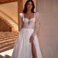 Proste suknie ślubne dla kobiet kochanie Backless Seksowne suknie ślubne Tiul z długim rękawem szatę A-line vestidos de novia