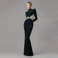 Luxury Squares Diamonds Sexy Hollows Out Blackless Long Dress Elegant Goddess Evening Dress Celebrity Party Outfit