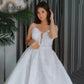 Gaun pengantin ukuran plus untuk wanita strapless a-line leeveless renda appliques bride gaun sapuan kereta vestido dibuat khusus